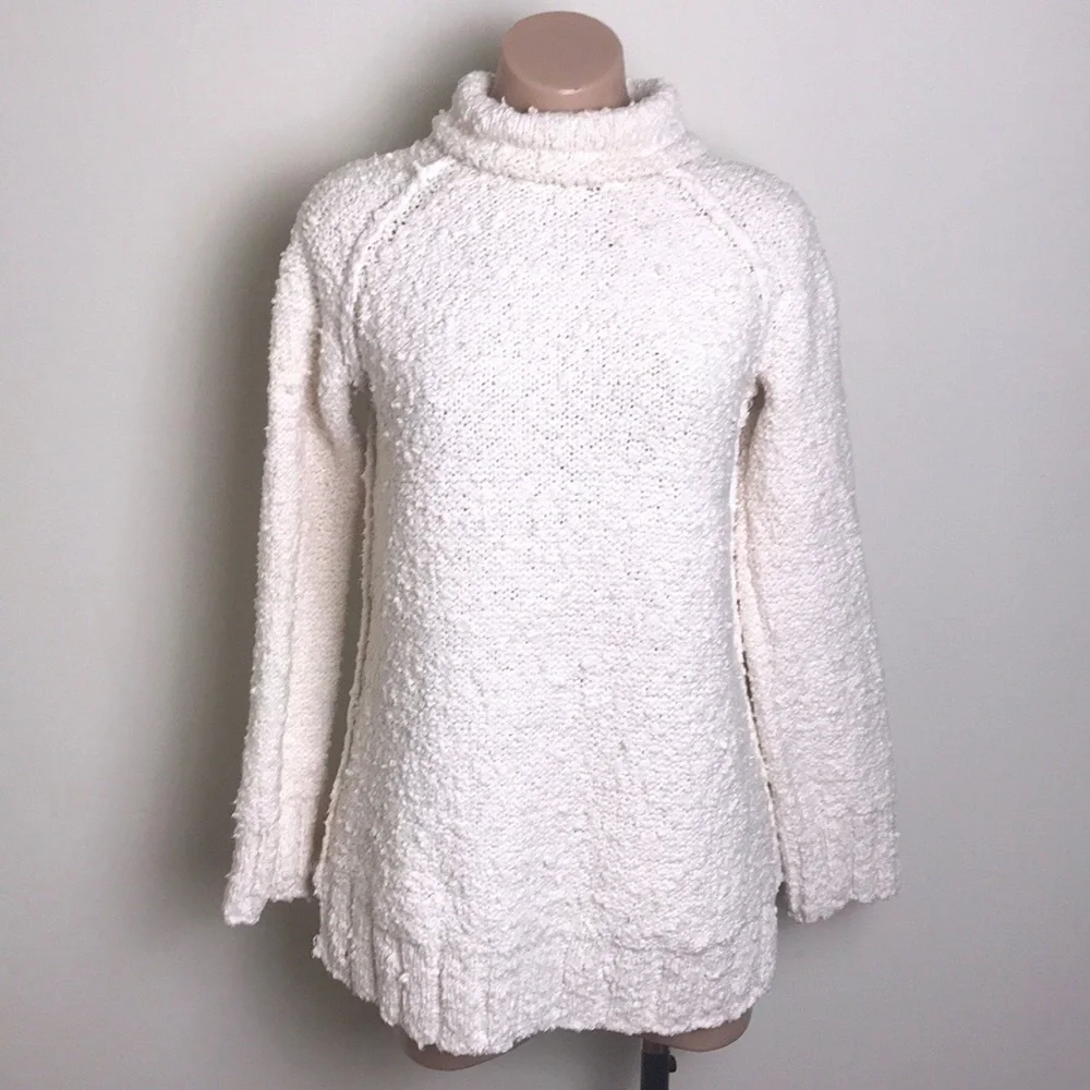 Moth Anthropologie Juliette Cream Popcorn Sweater